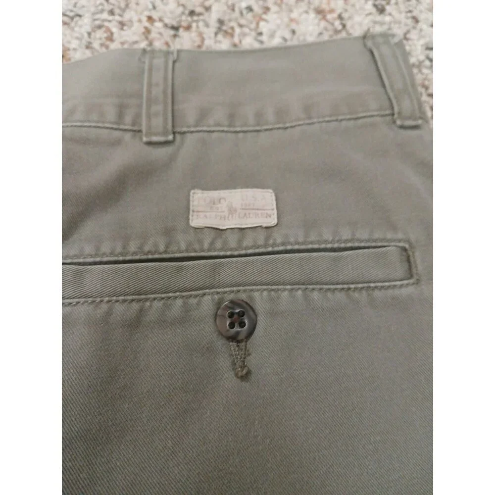 Polo Ralph Lauren‎ Y2K Shorts Men's Size 36 Grey Cargo Chino Flat Front